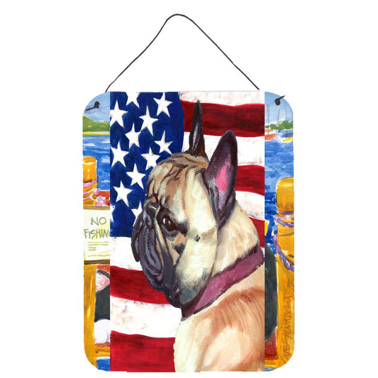 French Bulldog Frenchie USA Patriotic American Flag Wall or Door Hanging Prints LH9545DS1216