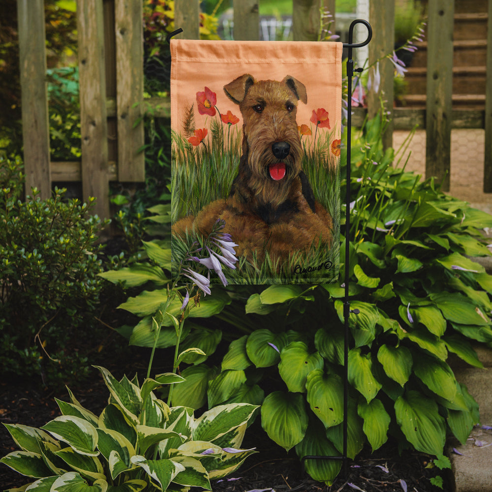 Airedale Terrier Poppies Garden Flag – Decorative Outdoor Yard Flag PPP3003GF
