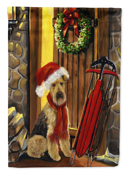 Airedale Welcome Home Christmas Garden Flag – Decorative Outdoor Yard Flag PPP3007GF