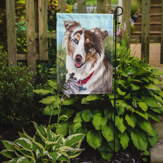 Australian Shepherd Scarlet Garden Flag – Decorative Outdoor Yard Flag PPP3009GF