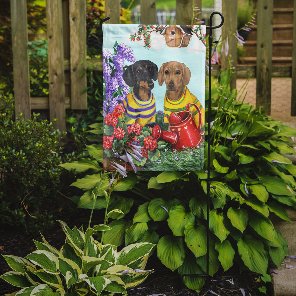 Dachshund Blooms Garden Flag – Decorative Outdoor Yard Flag PPP3080GF