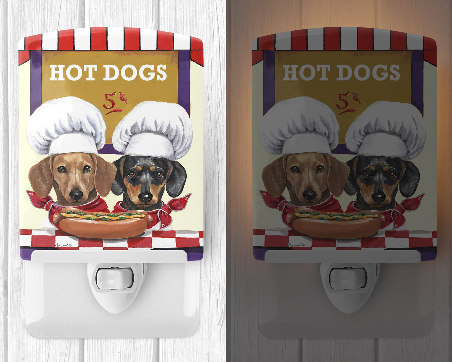 Dachshund Hot Dog Stand Ceramic Night Light PPP3083CNL