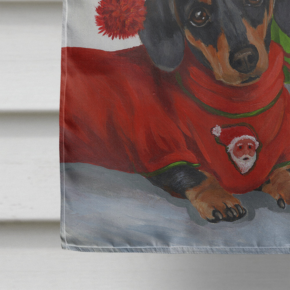 Dachshund Christmas Jingle Flag Canvas House Size PPP3085CHF