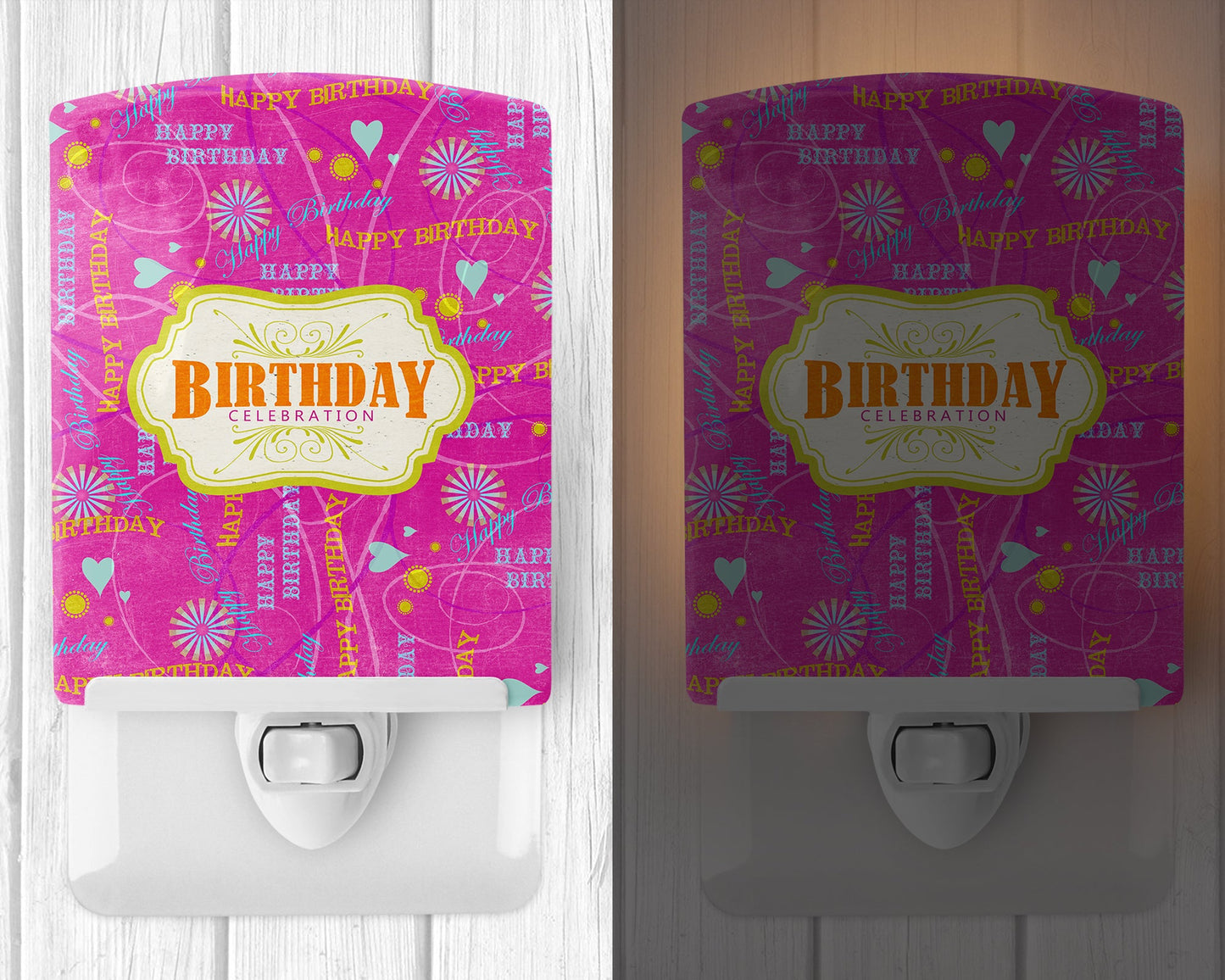 Happy Birthday Pink Ceramic Night Light SB3001CNL