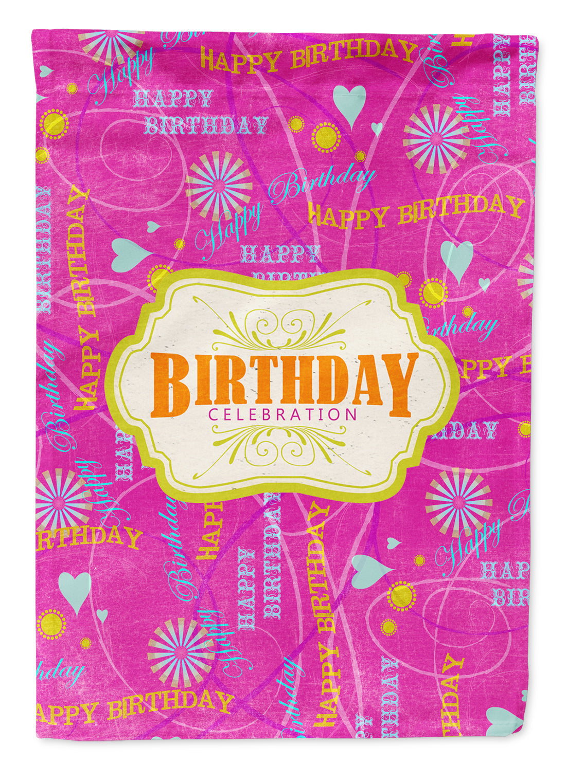 Happy Birthday Pink Garden Flag – Decorative Outdoor Yard Flag