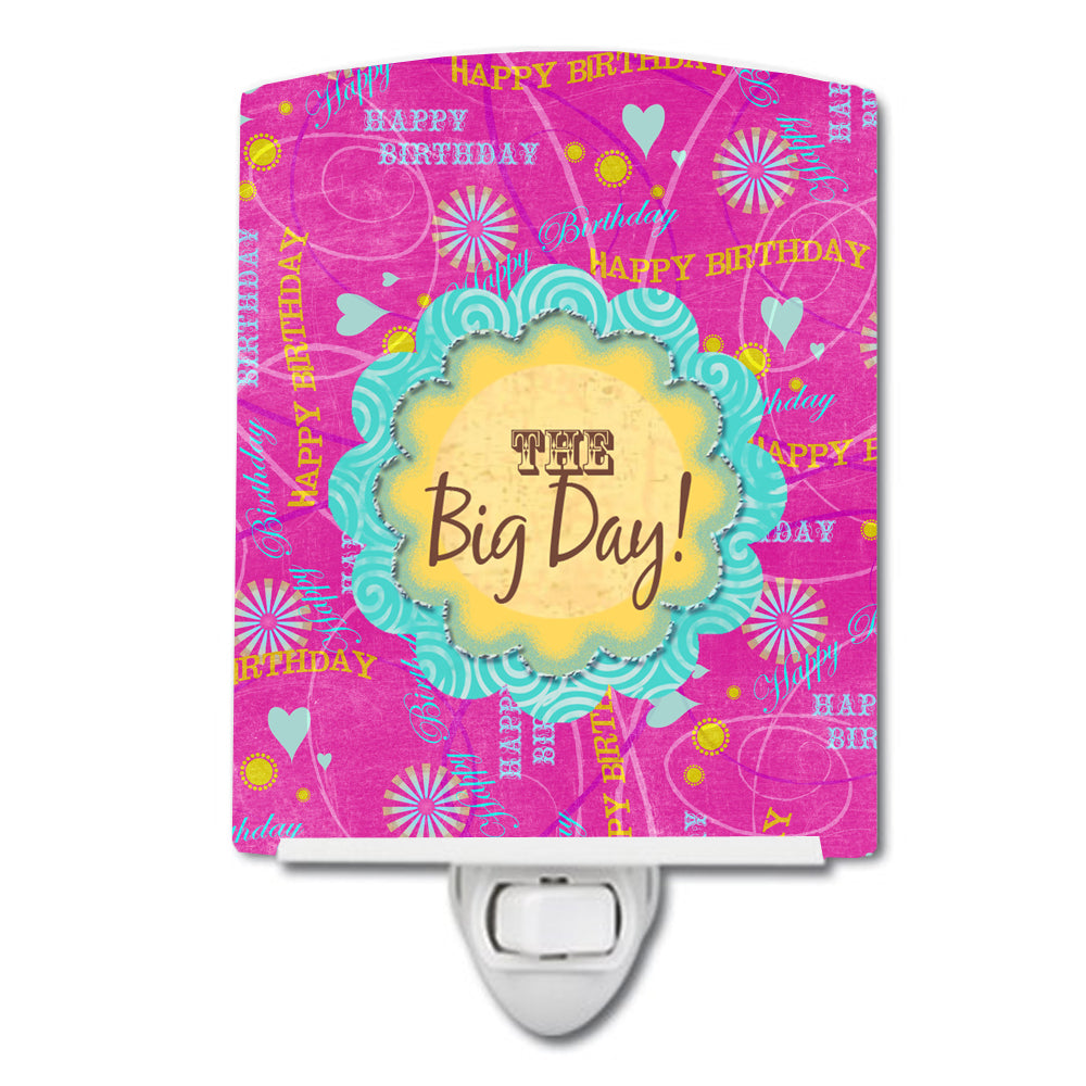 Happy Birthday The Big Day Pink Ceramic Night Light SB3002CNL
