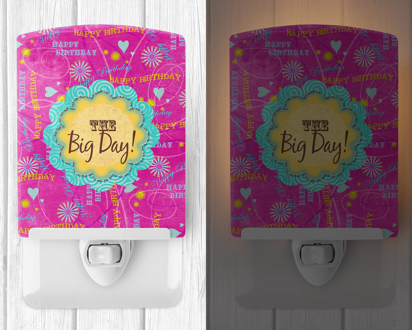 Happy Birthday The Big Day Pink Ceramic Night Light SB3002CNL