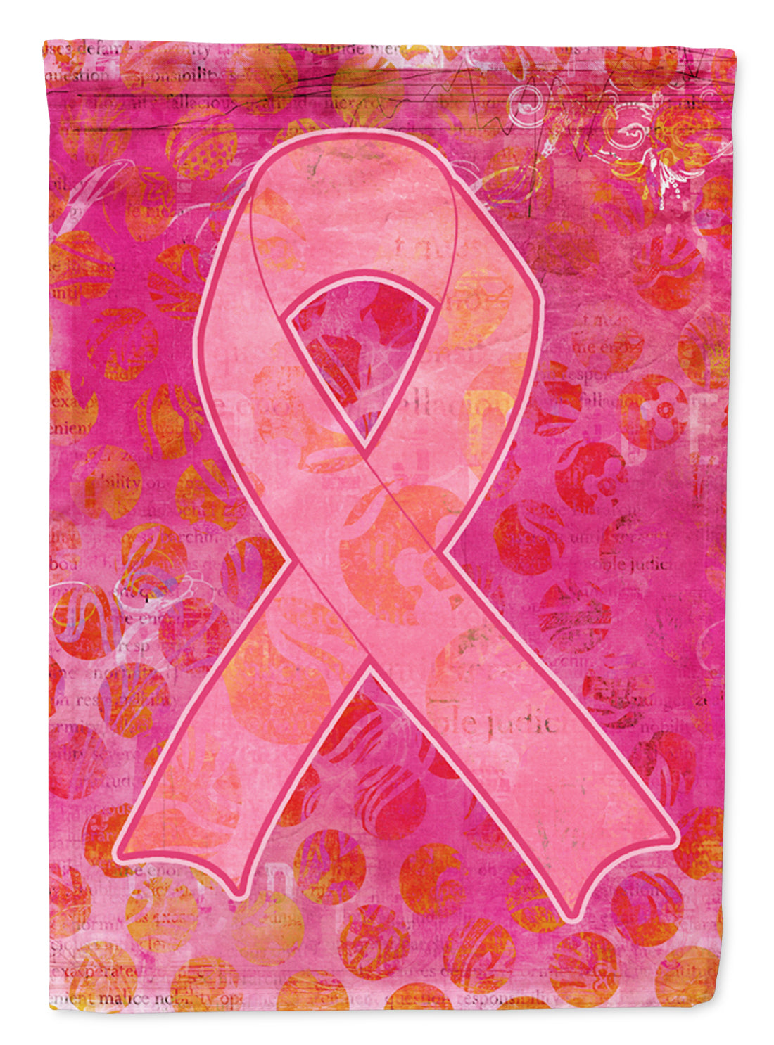 Artsy Breast Cancer Pink Ribbon Garden Flag – Inspirational Outdoor Support Decor SB3094GF