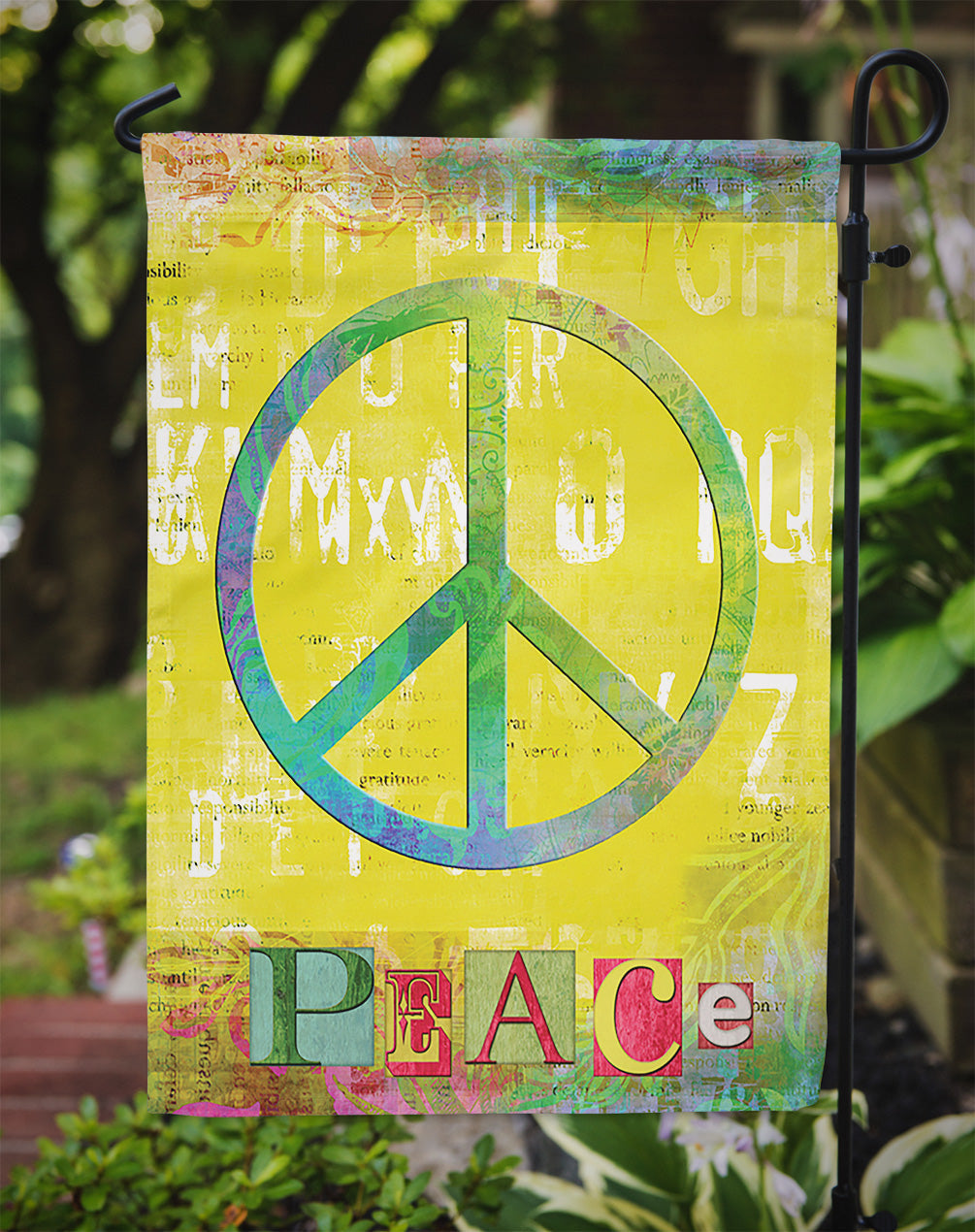 Artsy Peace Garden Flag - Outdoor Decorative Yard Flag