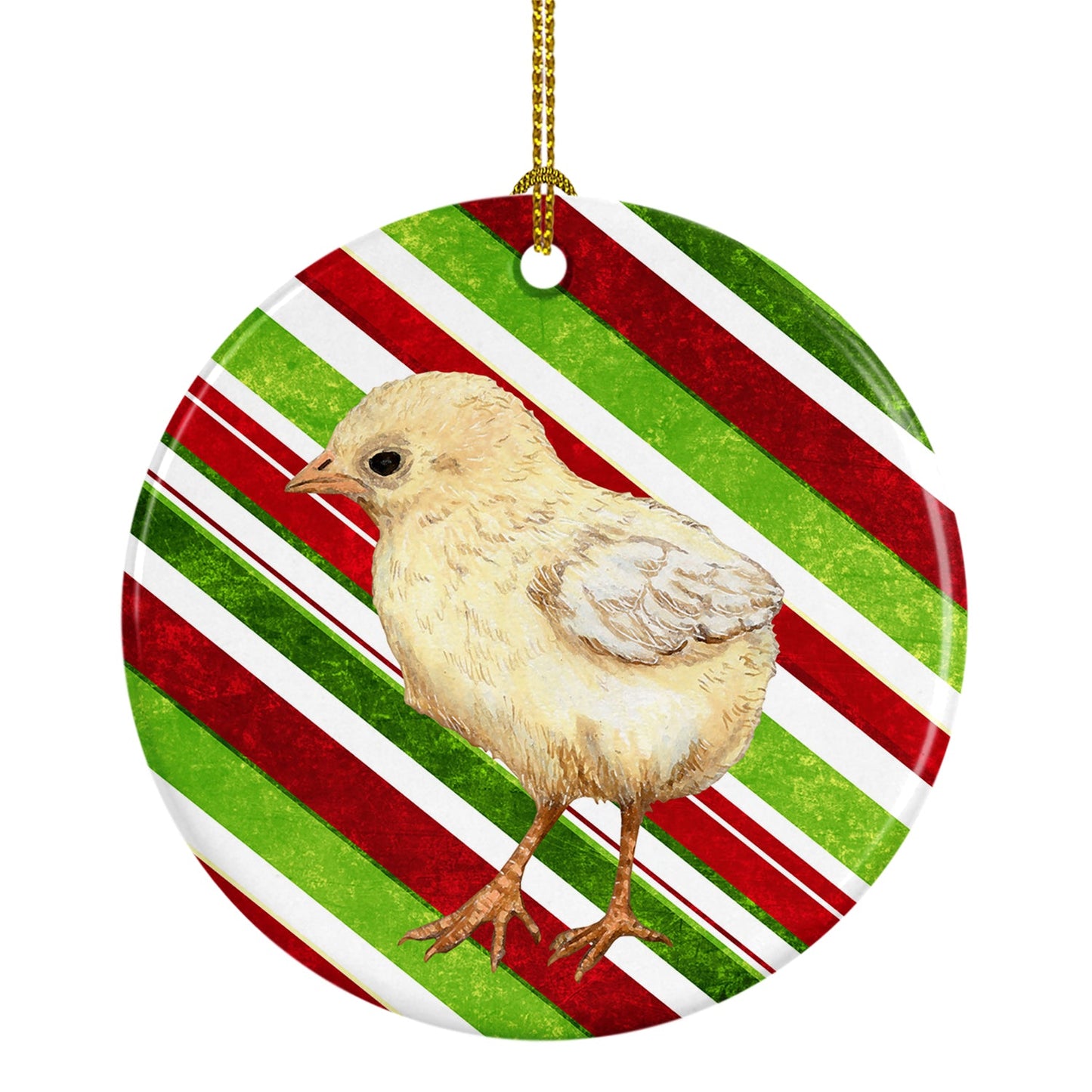 Baby Chick Candy Cane Holiday Christmas Ceramic Ornament SB3141CO1