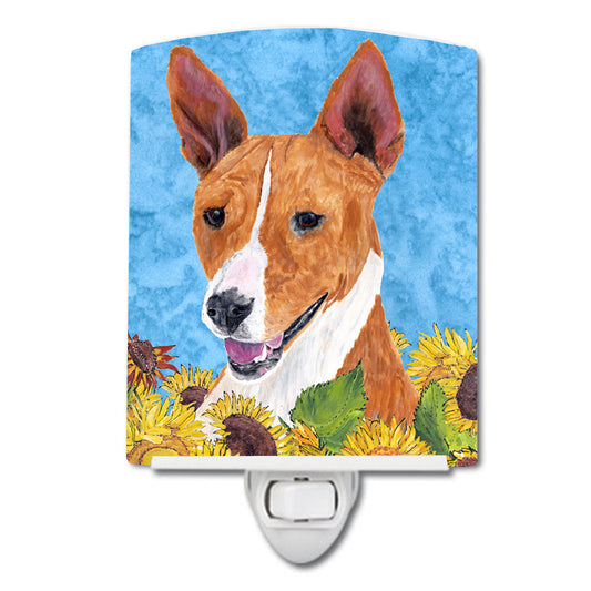 Basenji in Summer Flowers Ceramic Night Light SC9054CNL