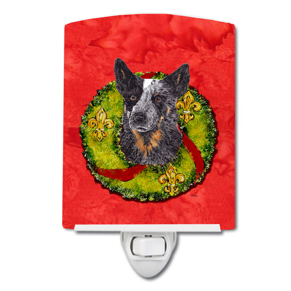 Australian Cattle Dog Christmas Wreath Ceramic Night Light SC9090CNL