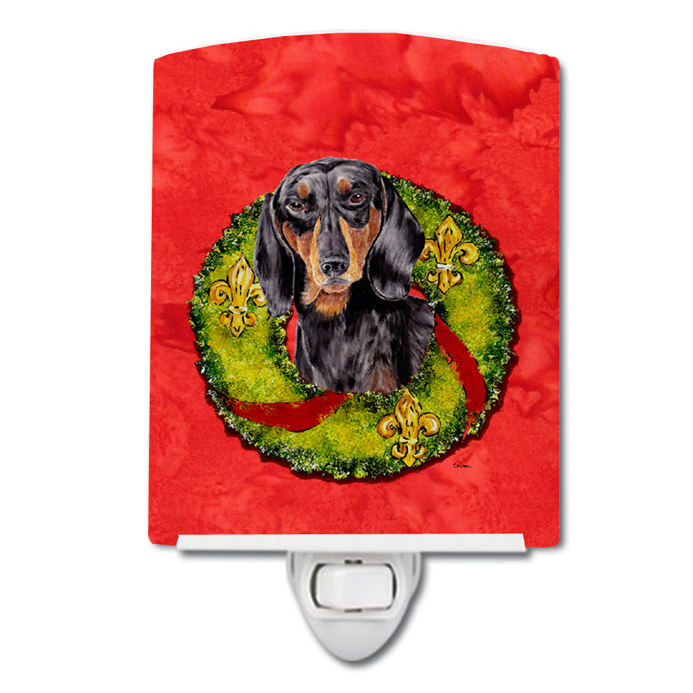Dachshund Christmas Wreath Ceramic Night Light SC9099CNL