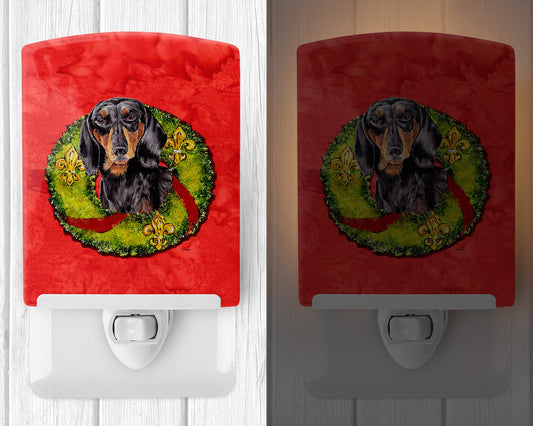 Dachshund Christmas Wreath Ceramic Night Light SC9099CNL