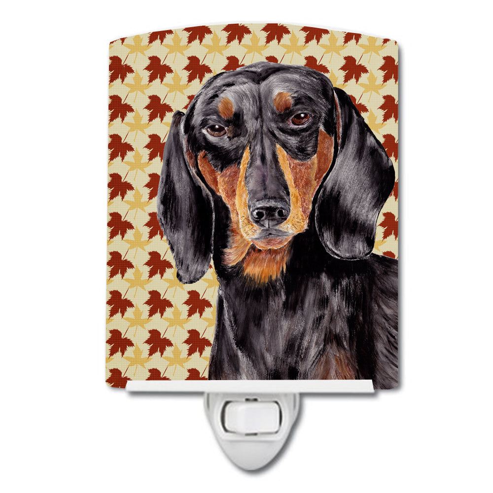 Dachshund Fall Leaves Portrait Ceramic Night Light SC9203CNL