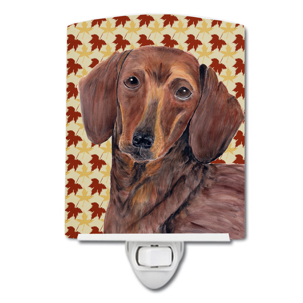 Dachshund Fall Leaves Portrait Ceramic Night Light SC9208CNL