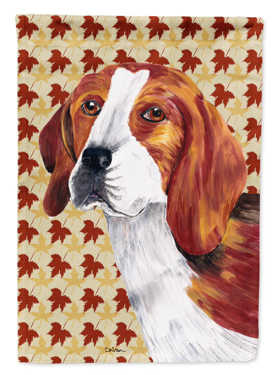 Beagle Fall Leaves Portrait Garden Flag – Decorative Outdoor Yard Flag