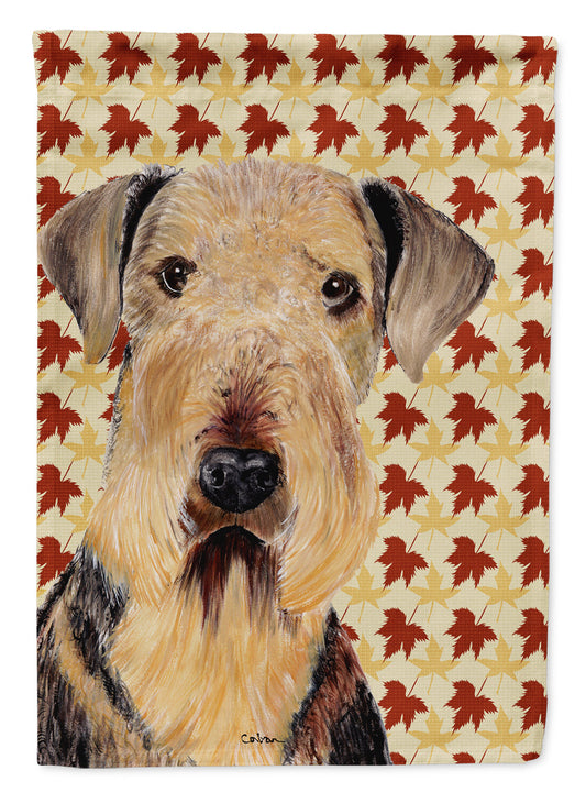 Airedale Fall Leaves Portrait Garden Flag – Decorative Outdoor Yard Flag
