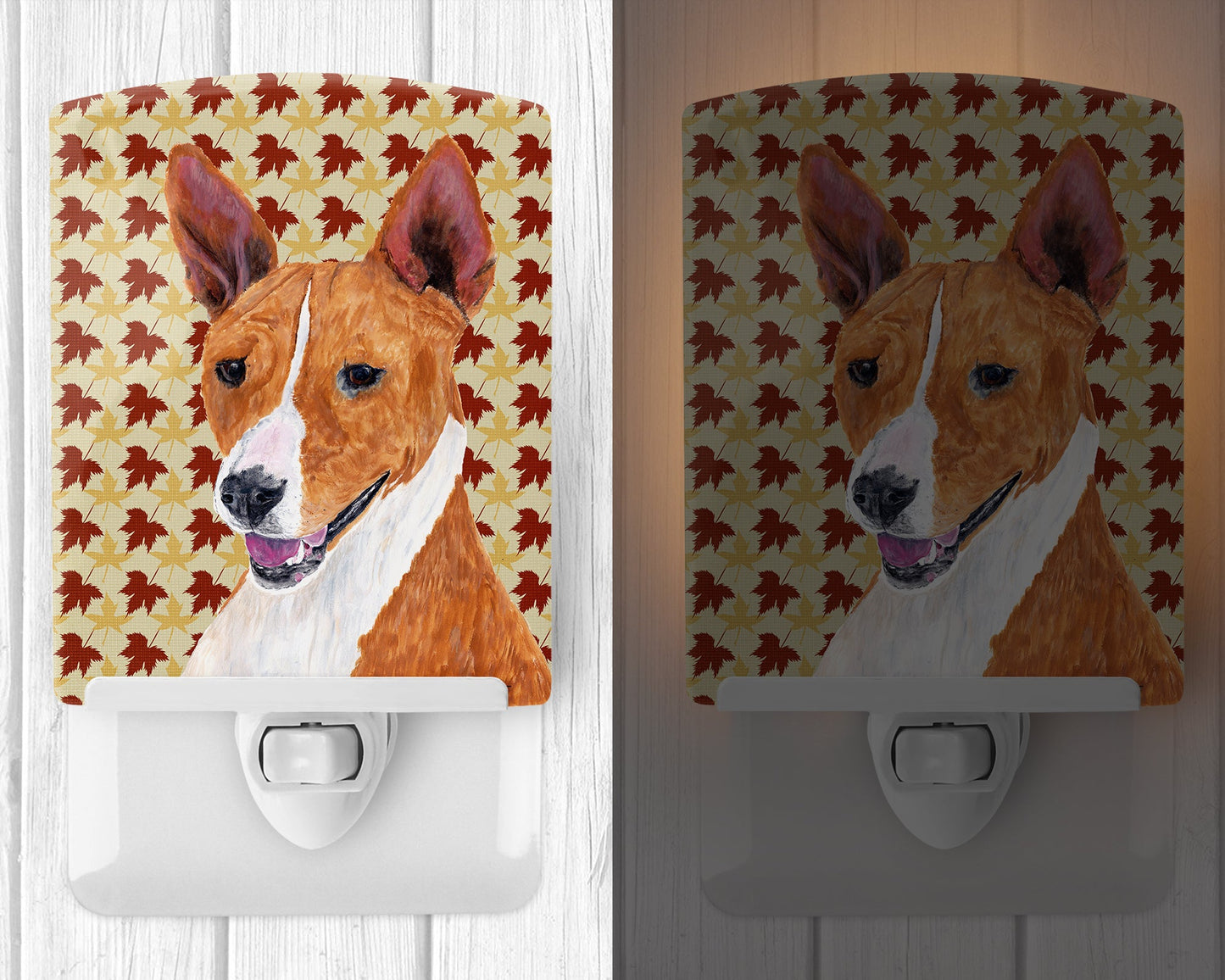 Basenji Fall Leaves Portrait Ceramic Night Light SC9227CNL