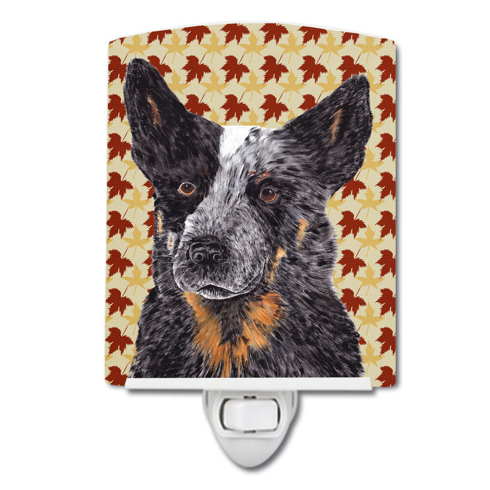 Australian Cattle Dog Fall Leaves Portrait Ceramic Night Light SC9236CNL