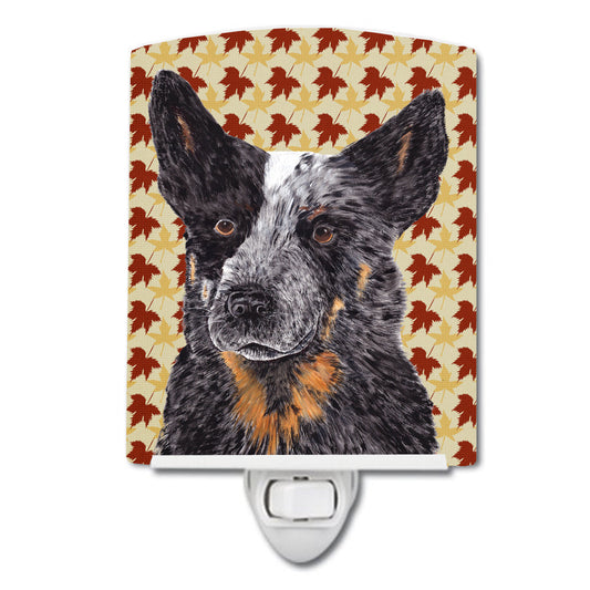 Australian Cattle Dog Fall Leaves Portrait Ceramic Night Light SC9236CNL