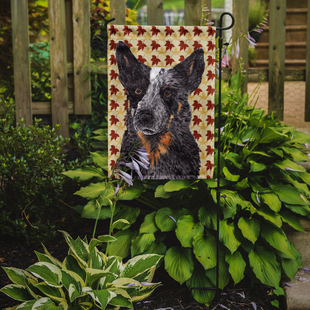 Australian Cattle Dog Fall Leaves Portrait Garden Flag – Decorative Outdoor Yard Flag