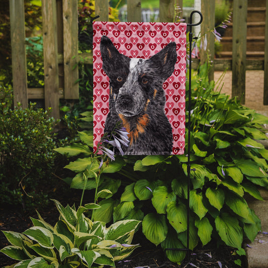 Australian Cattle Dog Hearts Love Valentine's Day Garden Flag – Decorative Outdoor Yard Flag