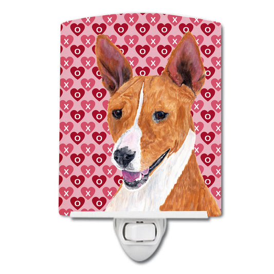 Basenji Hearts Love and Valentine's Day Portrait Ceramic Night Light SC9252CNL