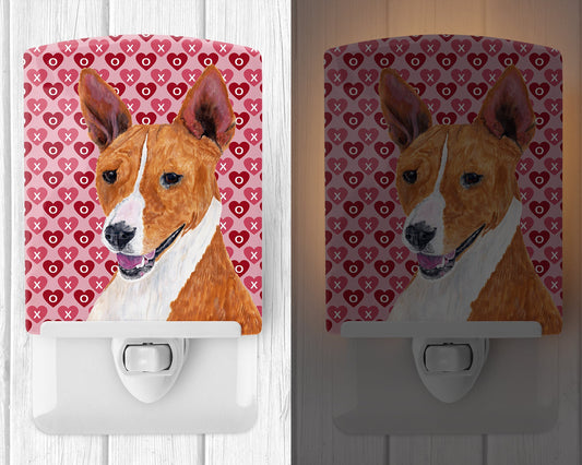 Basenji Hearts Love and Valentine's Day Portrait Ceramic Night Light SC9252CNL