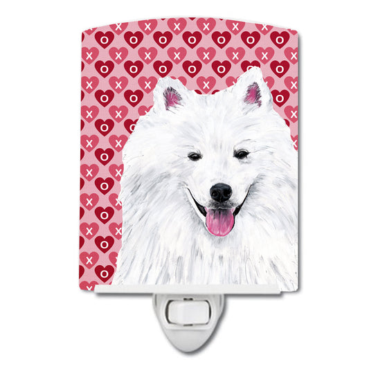 American Eskimo Hearts Love and Valentine's Day Portrait Ceramic Night Light SC9260CNL