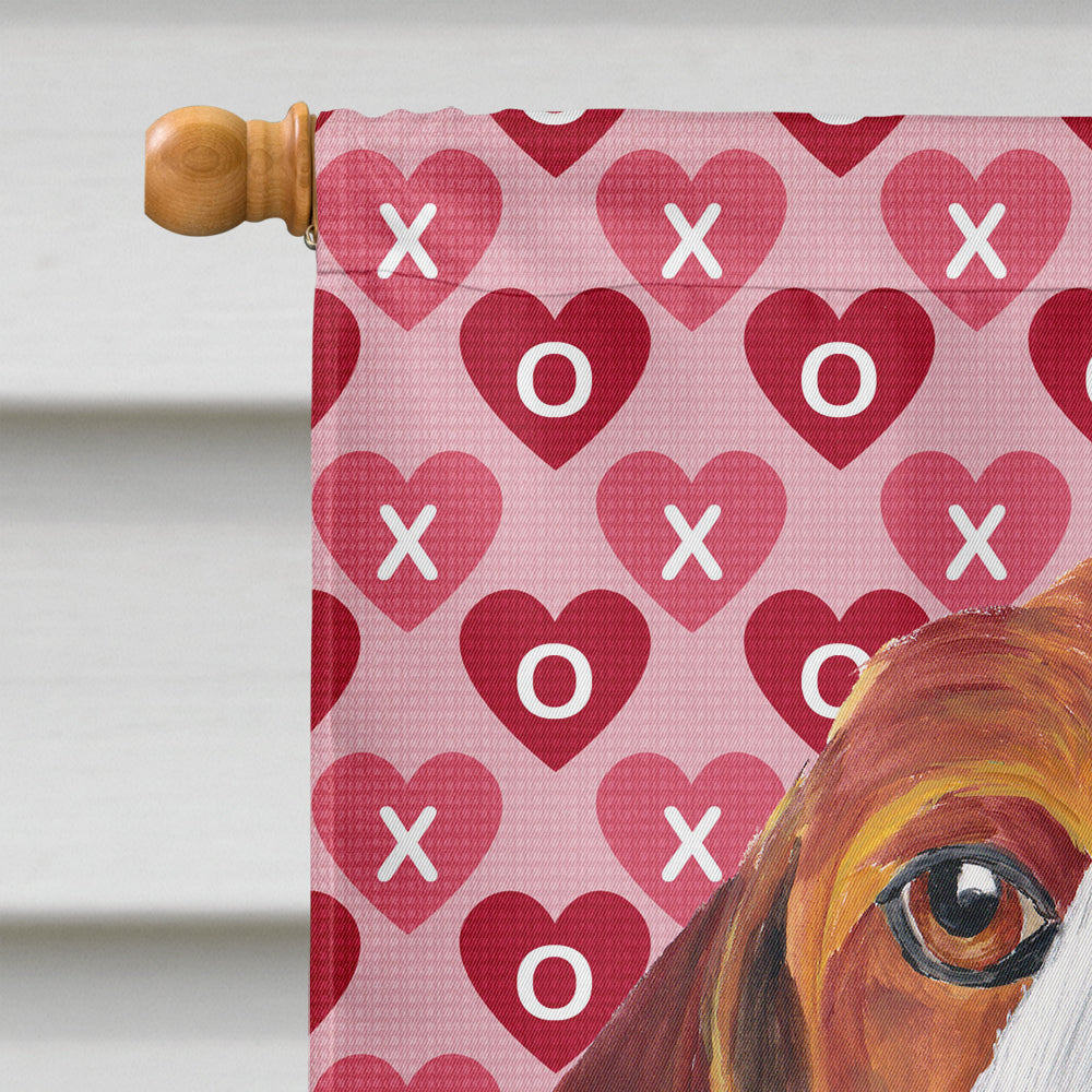 Beagle Hearts Love and Valentine's Day Portrait Flag Canvas House Size