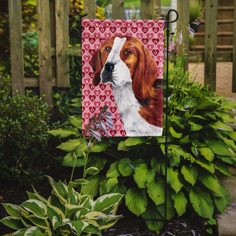 Beagle Hearts Love and Valentine's Day Portrait Garden Flag – Decorative Outdoor Yard Flag