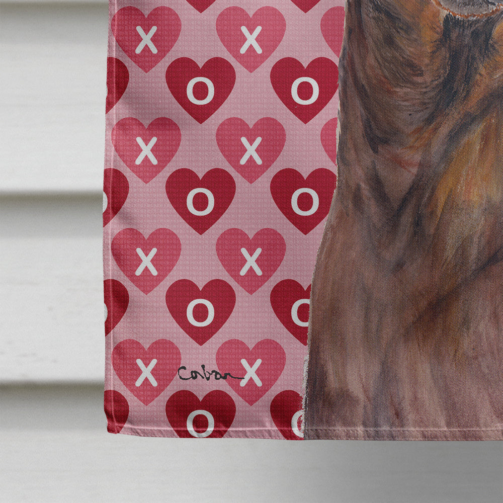 Dachshund Hearts Love Valentine's Day Flag Canvas House Size