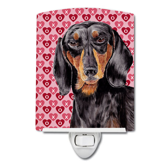 Dachshund Black Tan Hearts Love Valentine's Day Ceramic Night Light SC9276CNL