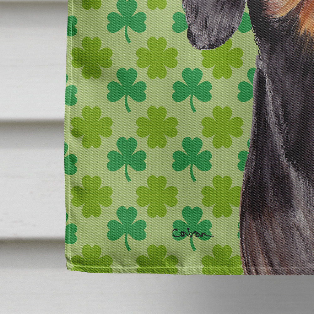Dachshund St. Patrick's Day Shamrock Portrait Flag Canvas House Size