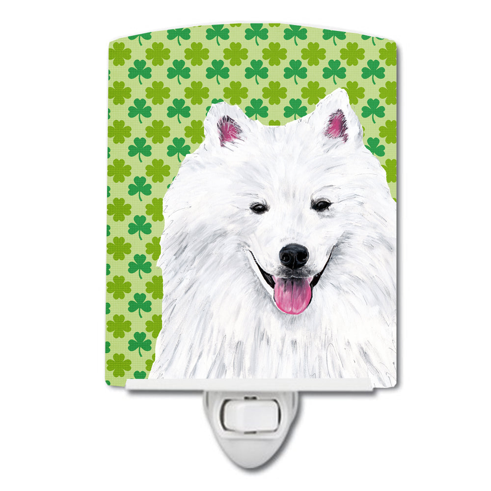 American Eskimo St. Patrick's Day Shamrock Portrait Ceramic Night Light SC9299CNL