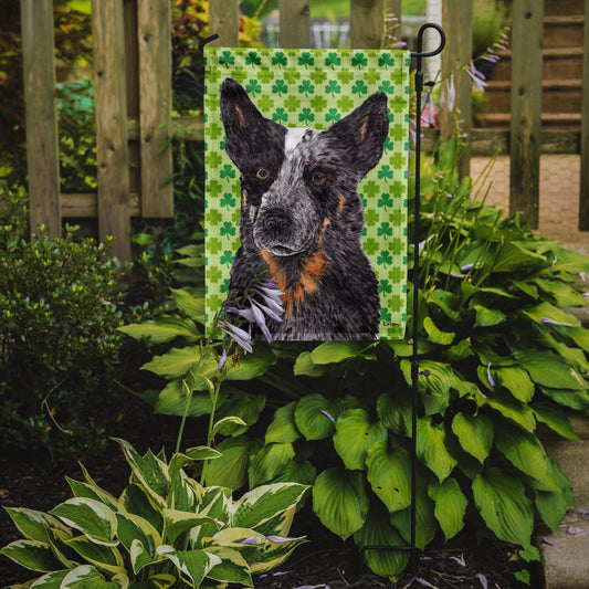 Australian Cattle Dog St. Patrick's Day Shamrock Garden Flag – Decorative Outdoor Yard Flag