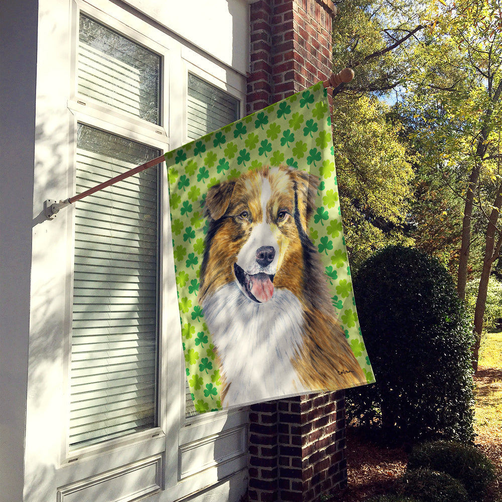 Australian Shepherd St. Patrick's Day Shamrock Portrait Flag Canvas House Size