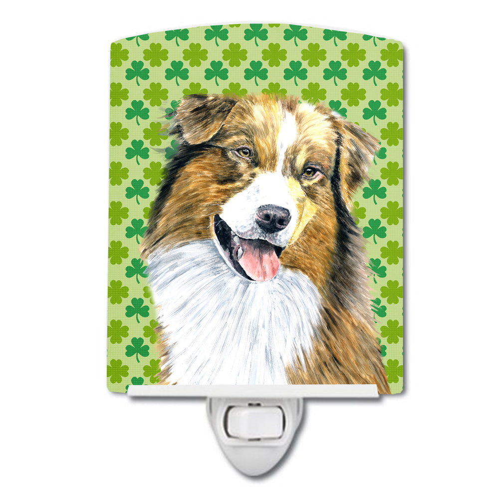 Australian Shepherd St. Patrick's Day Shamrock Ceramic Night Light SC9317CNL