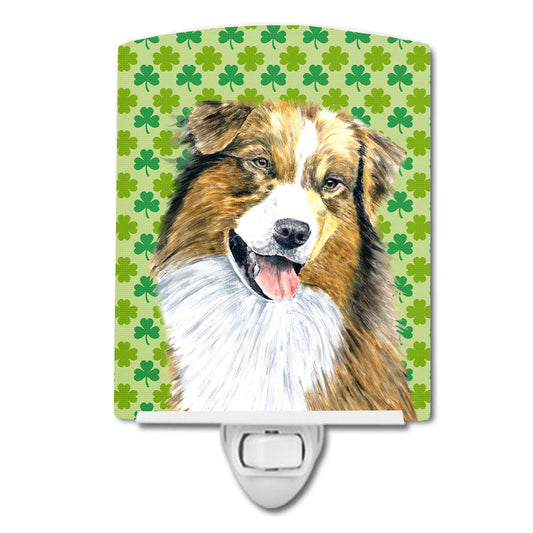 Australian Shepherd St. Patrick's Day Shamrock Ceramic Night Light SC9317CNL