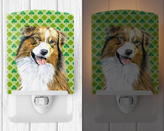 Australian Shepherd St. Patrick's Day Shamrock Ceramic Night Light SC9317CNL
