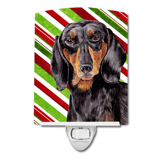 Dachshund Candy Cane Holiday Christmas Ceramic Night Light SC9323CNL