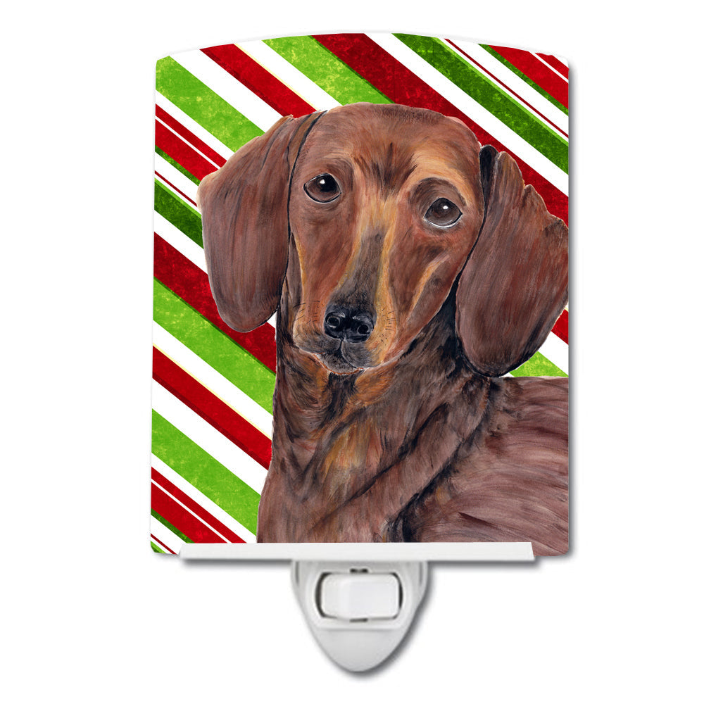 Dachshund Candy Cane Holiday Christmas Ceramic Night Light SC9328CNL