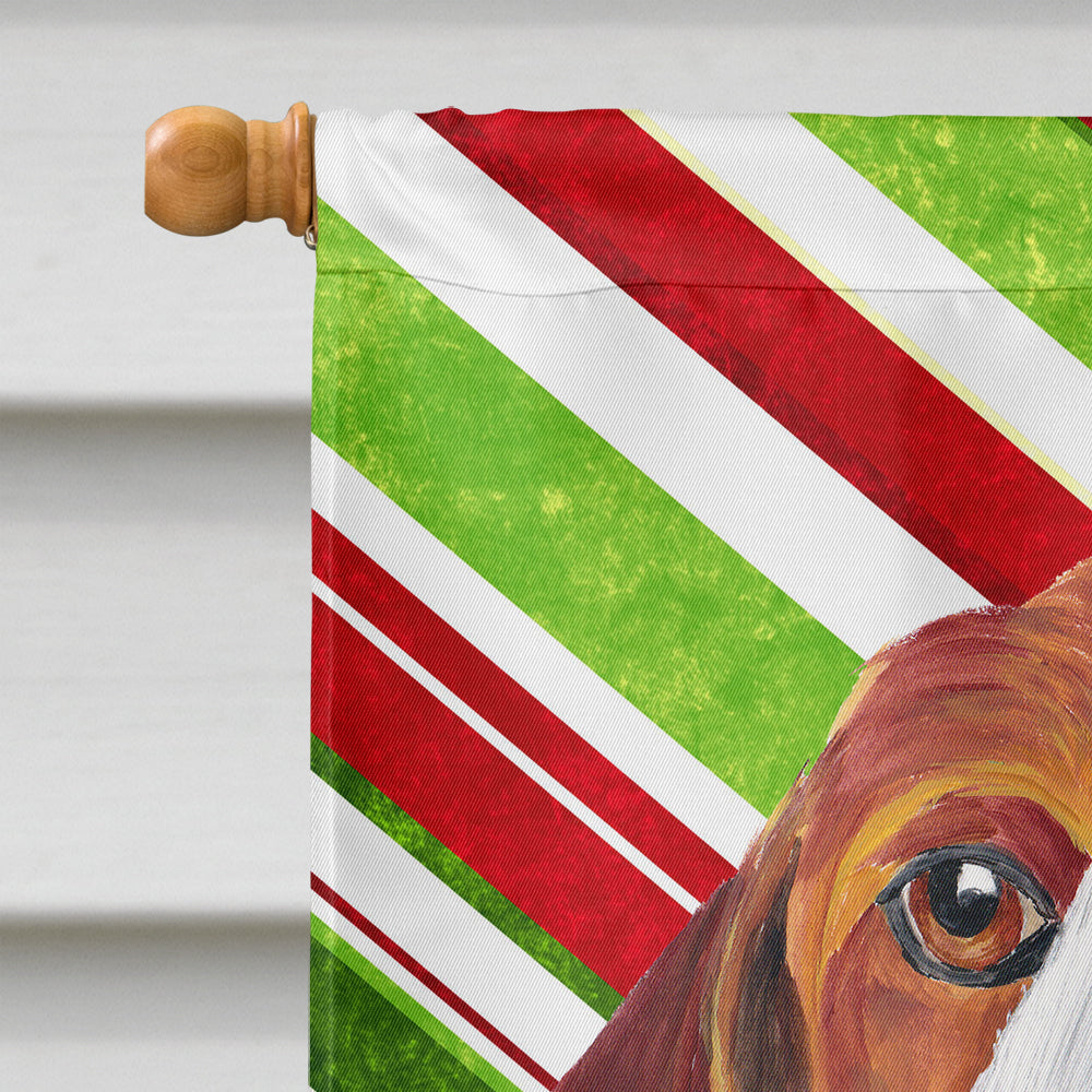 Beagle Candy Cane Holiday Christmas Flag Canvas House Size