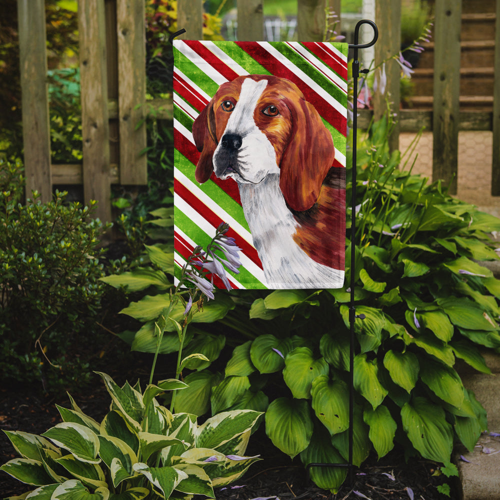 Beagle Candy Cane Holiday Christmas Garden Flag – Decorative Outdoor Yard Flag