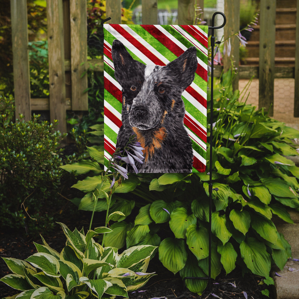 Australian Cattle Dog Candy Cane Holiday Christmas Garden Flag – Decorative Outdoor Yard Flag