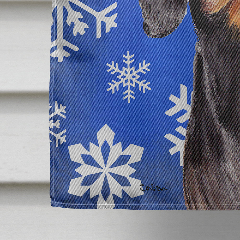 Dachshund Winter Snowflakes Holiday Flag Canvas House Size
