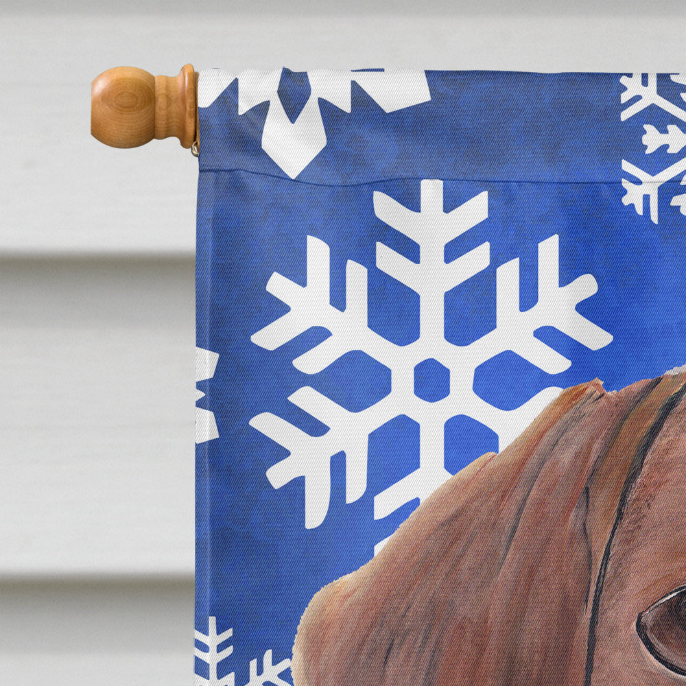Dachshund Winter Snowflakes Holiday Flag Canvas House Size