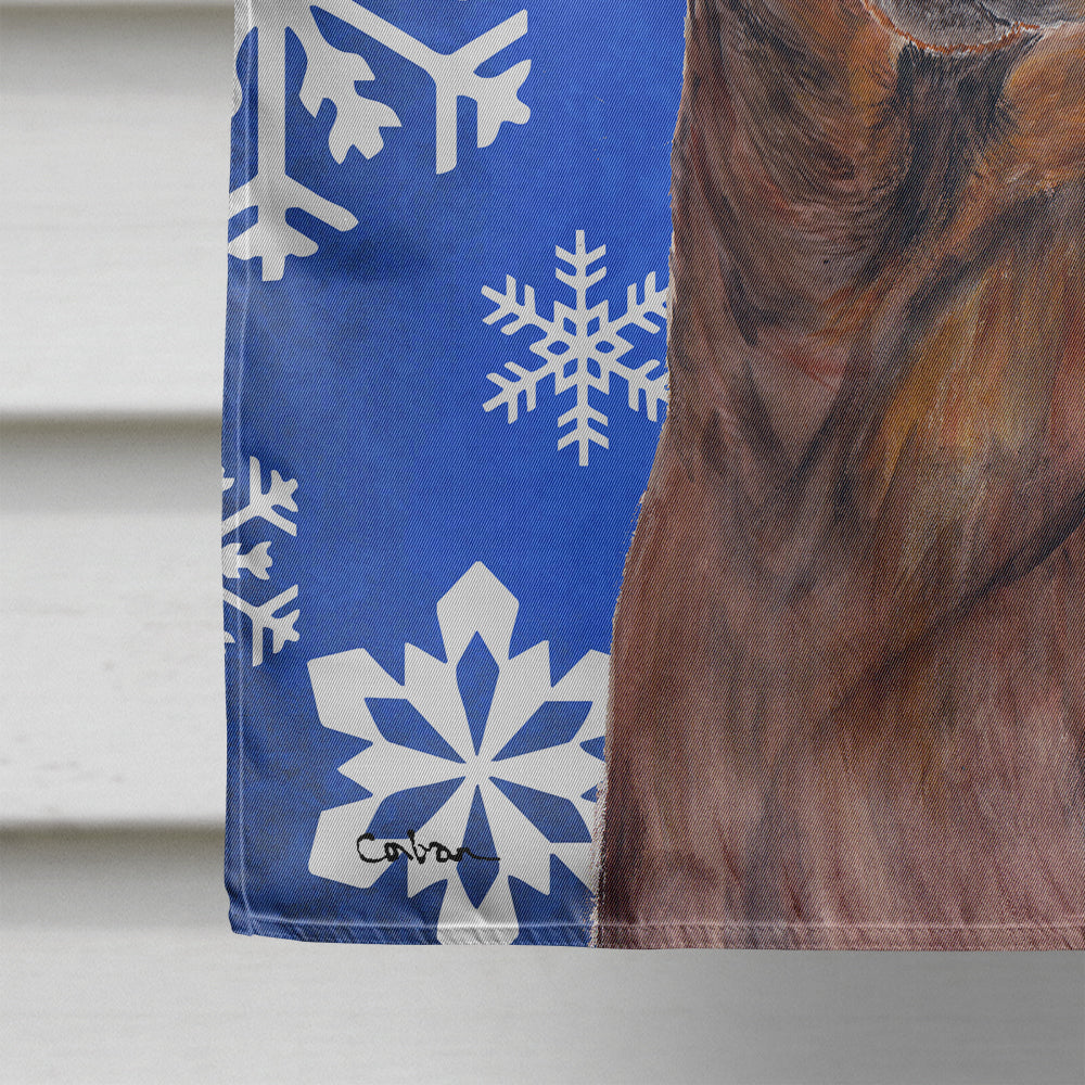 Dachshund Winter Snowflakes Holiday Flag Canvas House Size