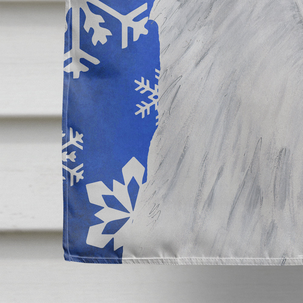 American Eskimo Winter Snowflakes Holiday Flag Canvas House Size